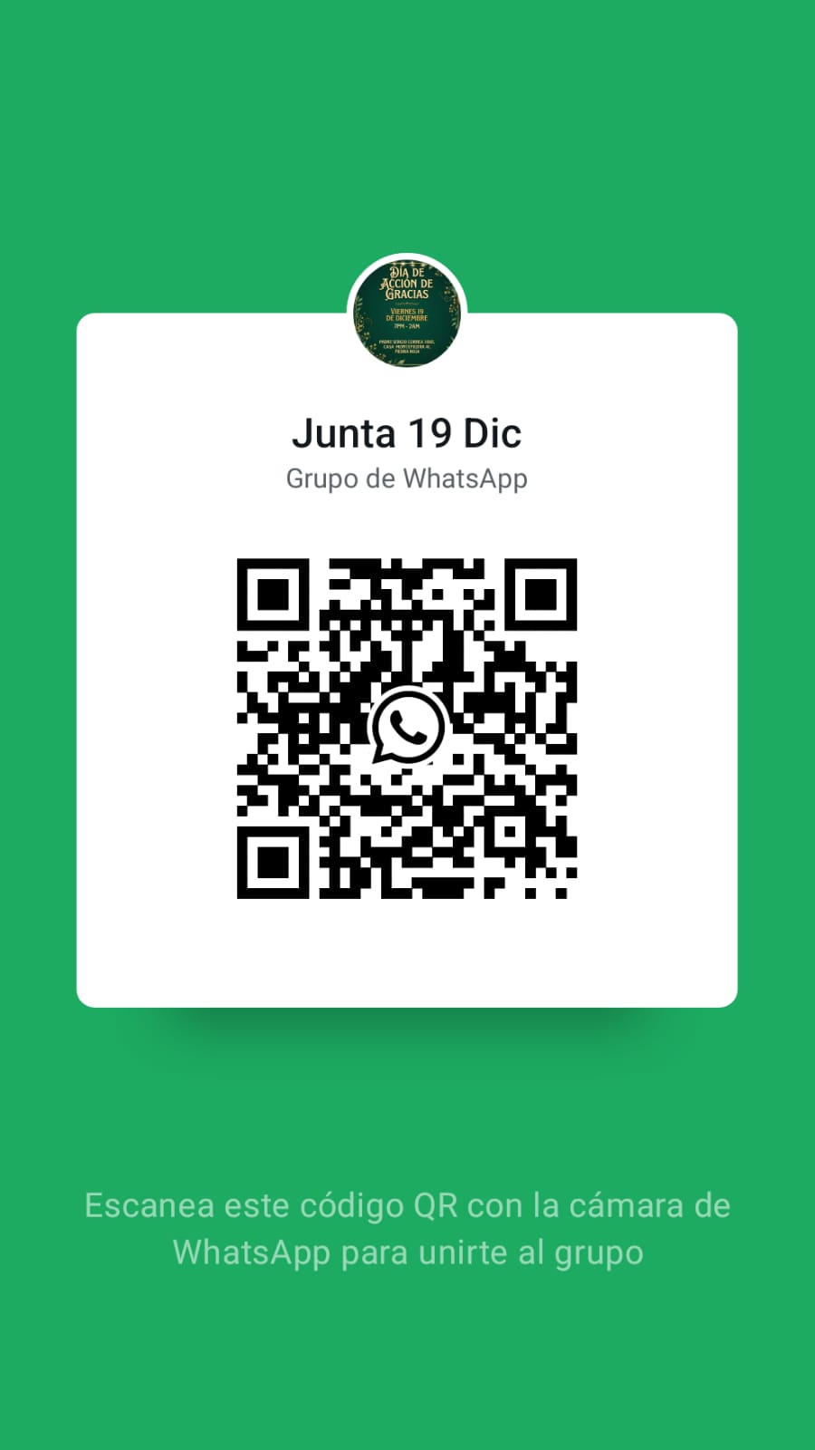 Código QR para unirse al grupo de WhatsApp de Conexiones
